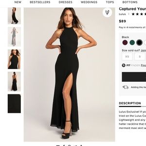 Lulu's Captured Your Heart Black Halter Maxi Dress